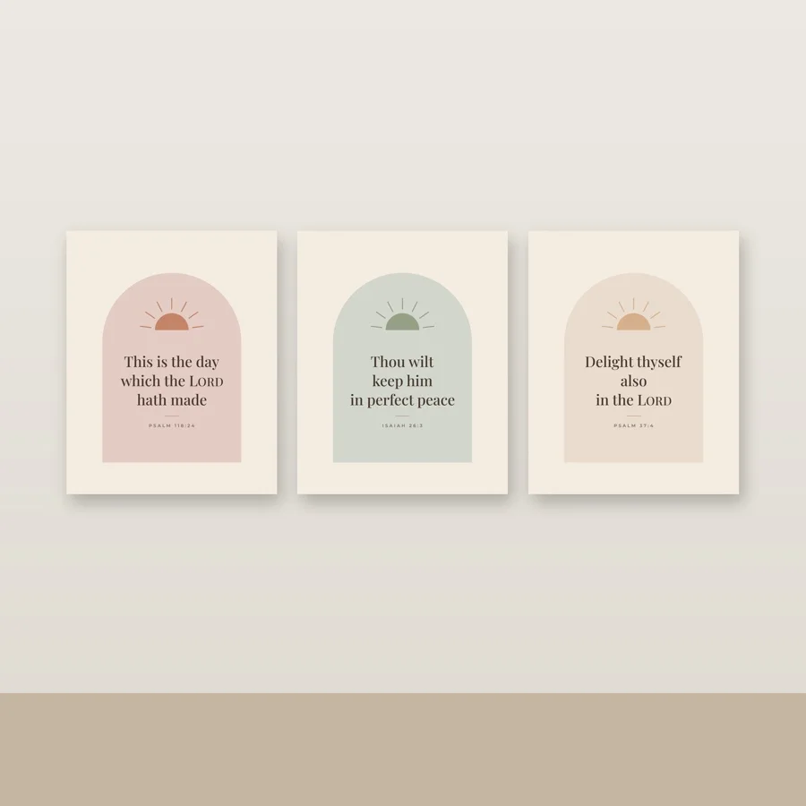 Boho Arch Printable Scripture Art Set of 3 (KJV)
