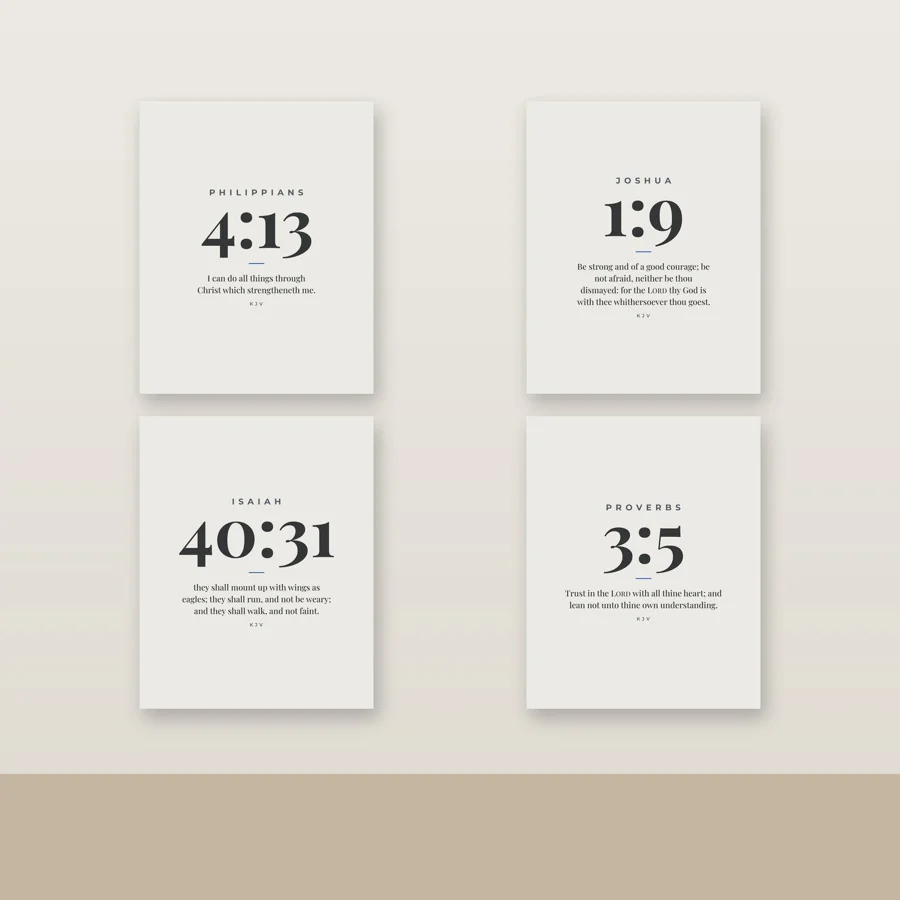 Chapter & Verse Printable Scripture Art Set of 4 (KJV)
