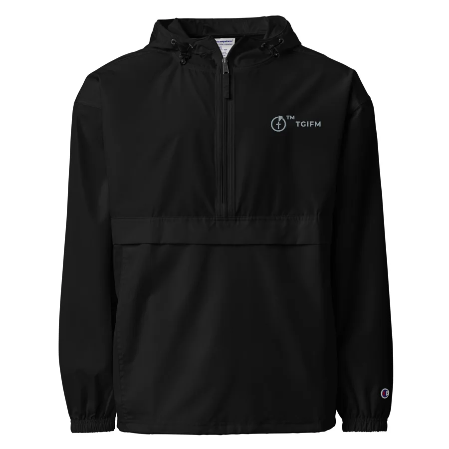 TGIFM™ Embroidered Packable Rain Anorak | Water-Resistant Hooded Pullover