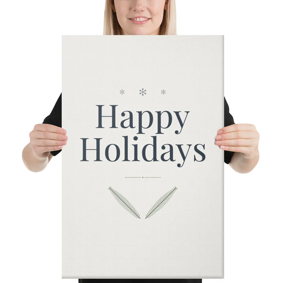 Happy Holidays · Winter Pine Canvas Sign