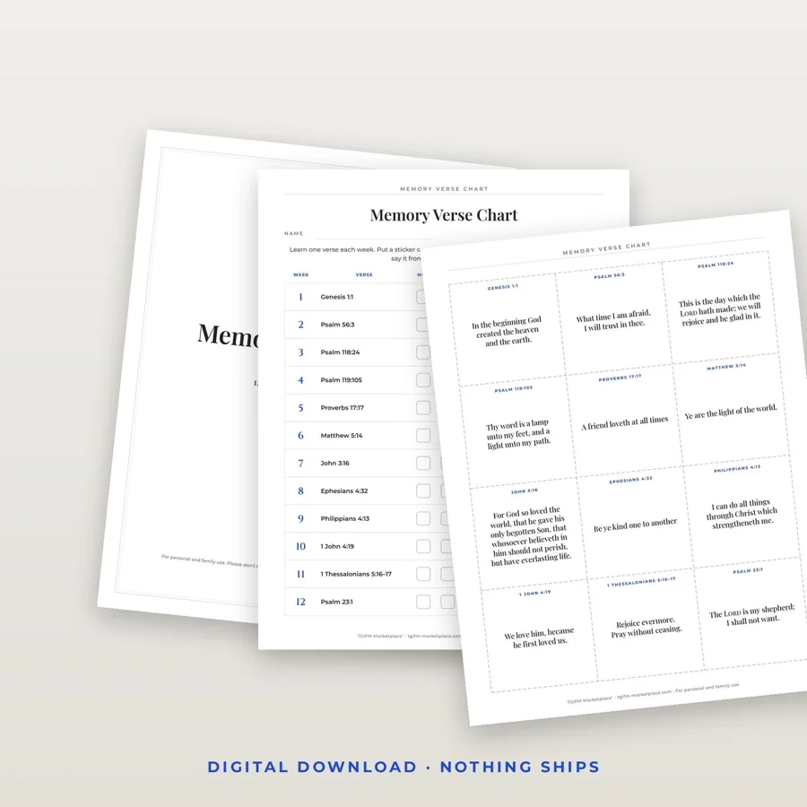 Kids' Memory Verse Chart
