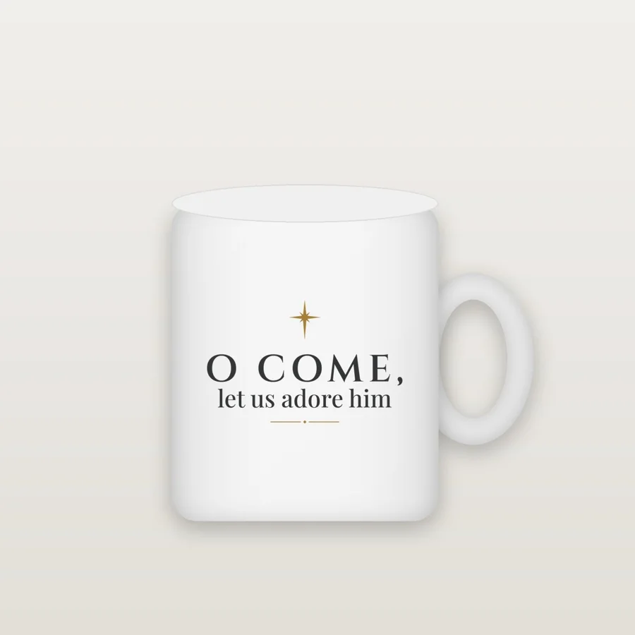 O Come, Let Us Adore Him Christmas Mug (15 oz)