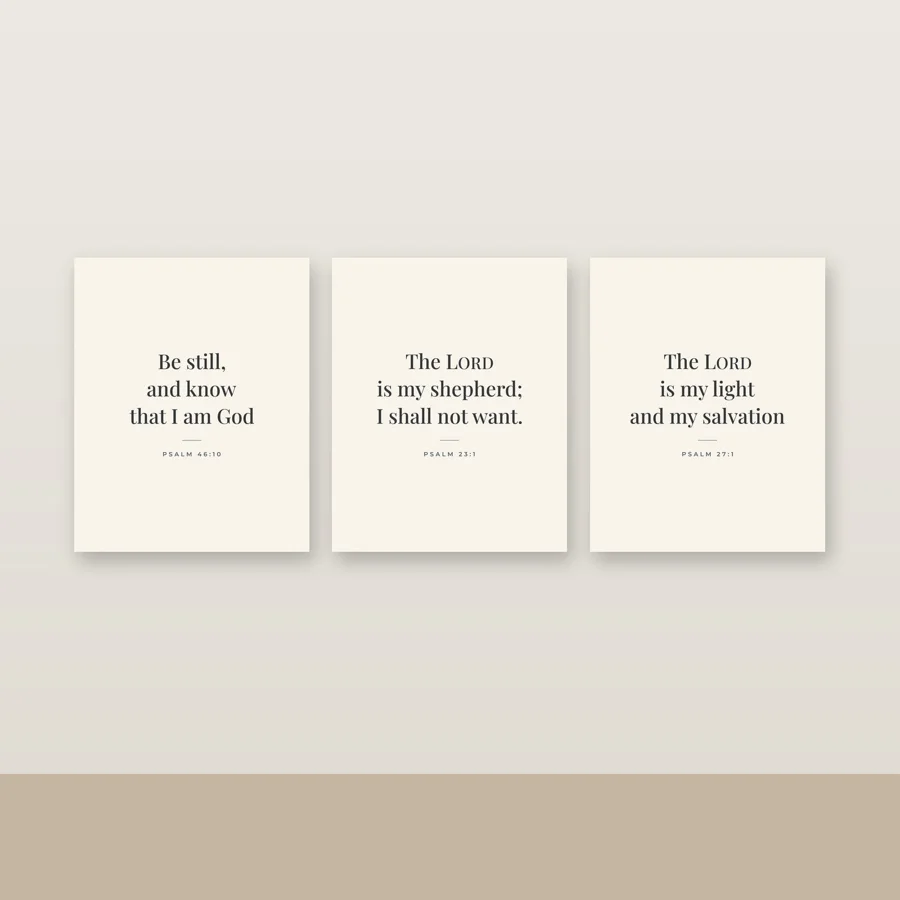 Quiet Word Printable Scripture Art Set of 3 (KJV)
