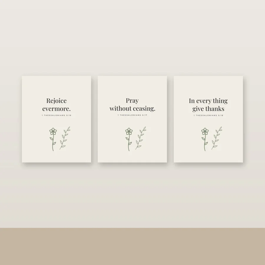 Rejoice · Pray · Give Thanks Print Set of 3