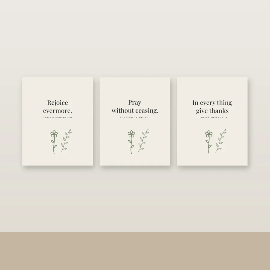 Rejoice · Pray · Give Thanks Printable Set of 3 (KJV)