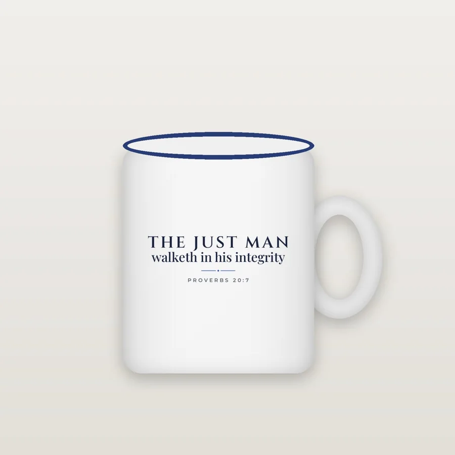 The Just Man Walketh in His Integrity Enamel Camp Mug